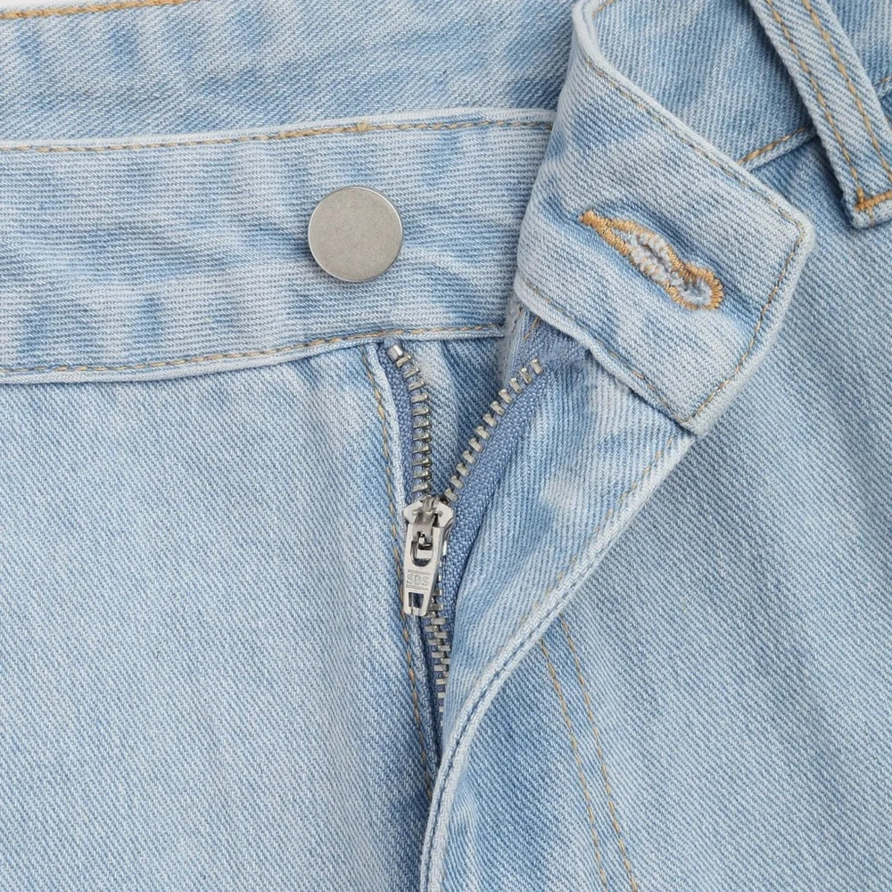 Cider Light Blue Floral Cutout Wide Leg Jeans - Picture 7 of 8